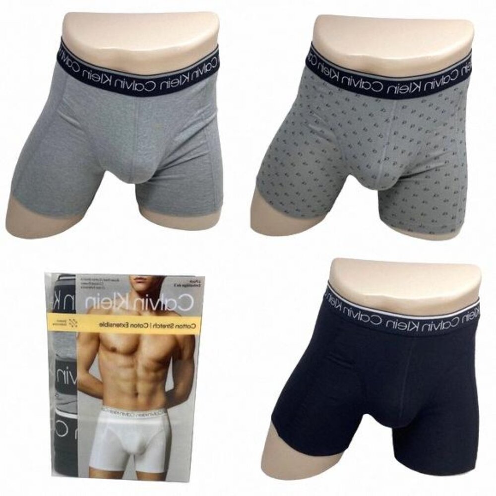 💖MEGA SALE💖Calvin Klein Cotton Boxer Brief Gray 3 NP242200 Underwear Men Pack